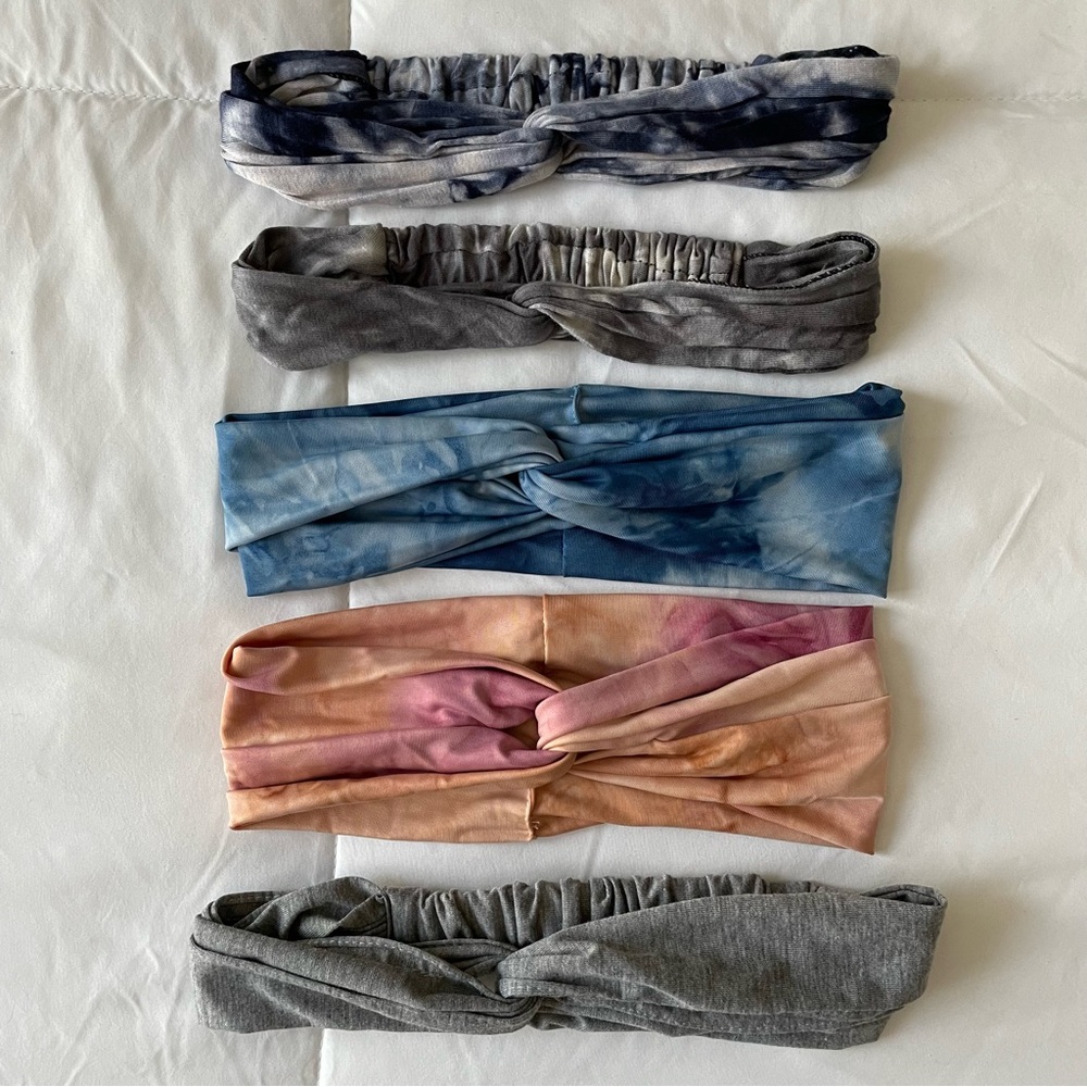 Soft stretchy knotted headbands, tie dye knot head wraps, elastic twist headband